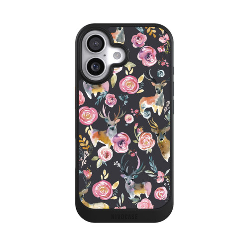  NIVOcore Hirsche und Blumen Anthrazit