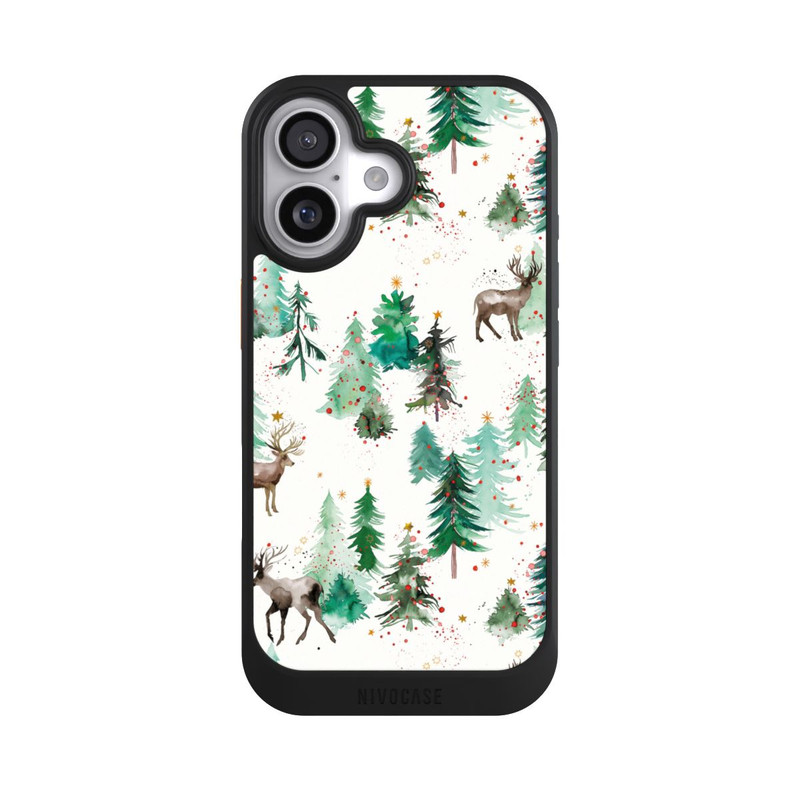 iPhone 17 NIVOcore Hirsche und Winterweihnachtsbäume