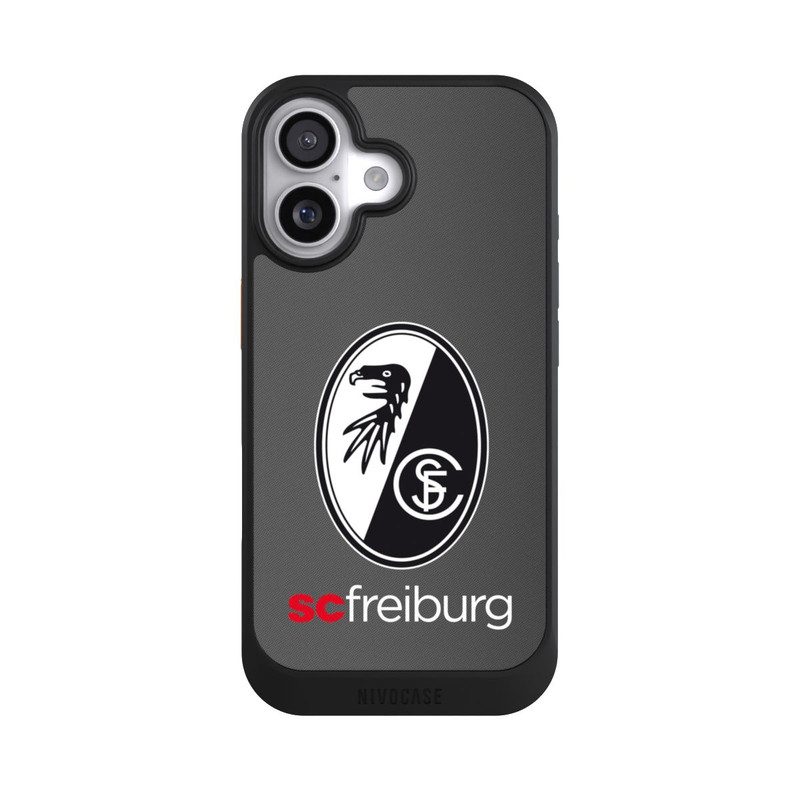 iPhone 17 NIVOcore Carbon Hell Hintergrund mit dem Schriftzug SC Freiburg