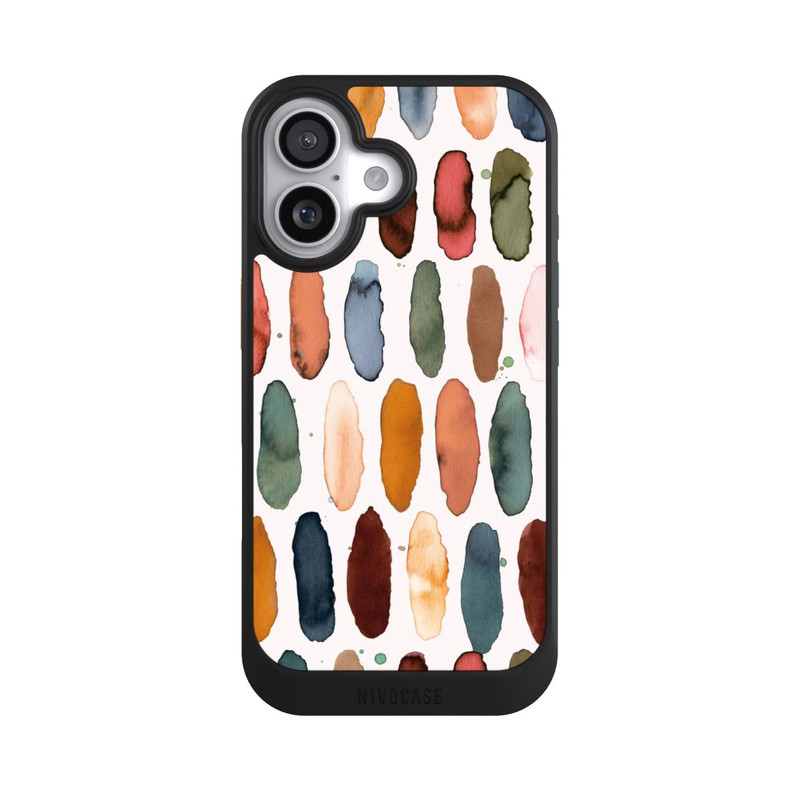 iPhone 17 NIVOcore Watercolor Dashes Mineral Terracotta