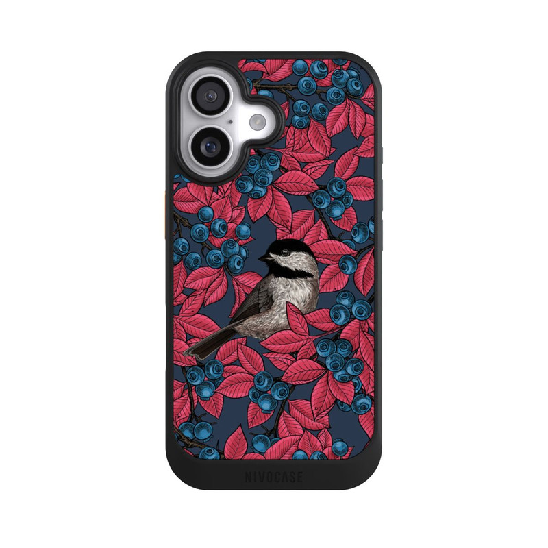 iPhone 17 NIVOcore Oiseaux & Myrtilles Bleu Marine