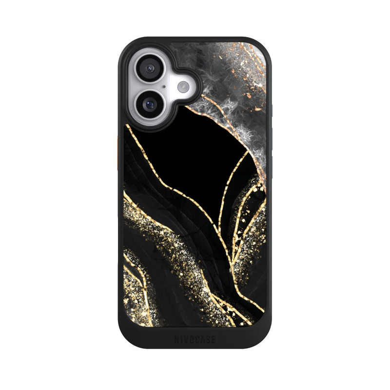 iPhone 17 NIVOcore Dunkler Marmor Gold