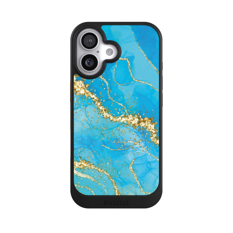 iPhone 17 NIVOcore Fond Turquoise & Or