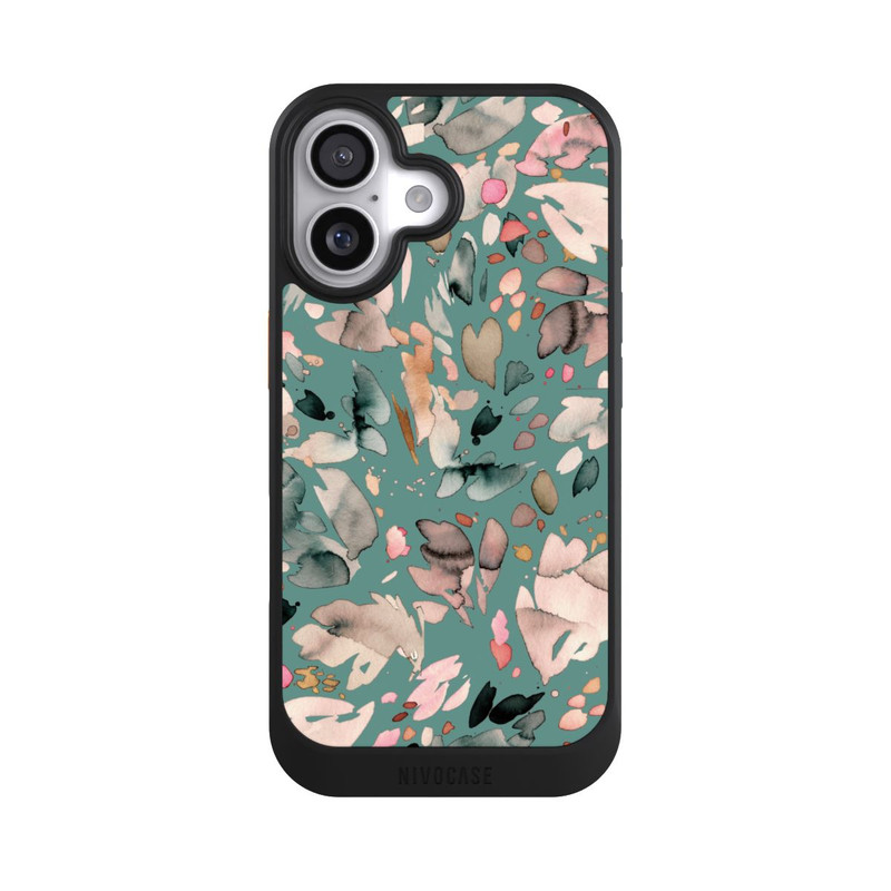 iPhone 17 NIVOcore Fleurs abstraites, pétales vert