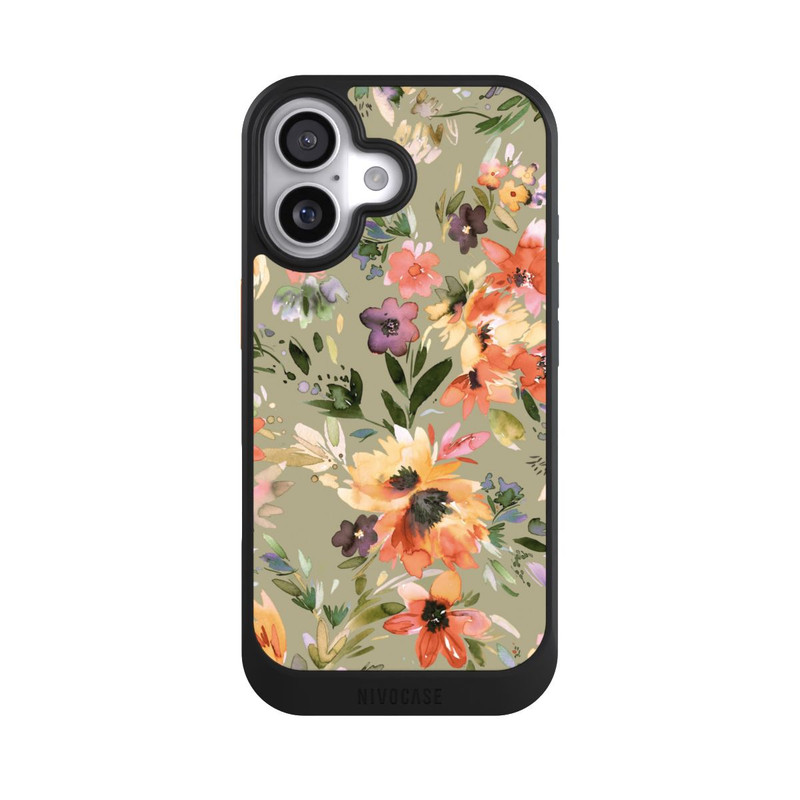 iPhone 17 NIVOcore Fleurs tropicales picturales vert sauge