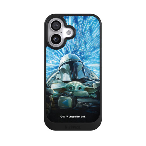 Apple iPhone 17 NIVOcore Grogu und Mando fliegen blau