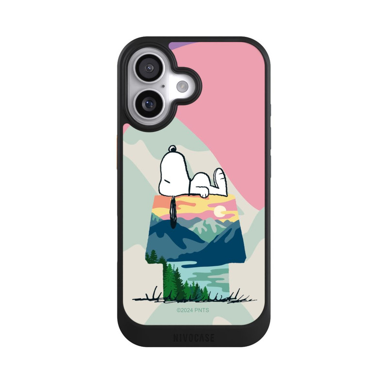 iPhone 17 NIVOcore Snoopy à l'extérieur