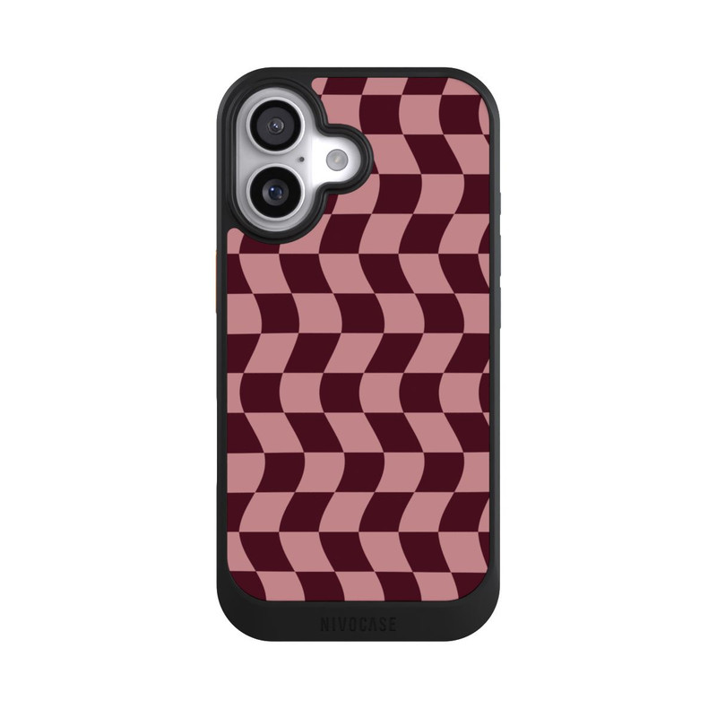 iPhone 17 NIVOcore Schachbrett Rot-Rosa