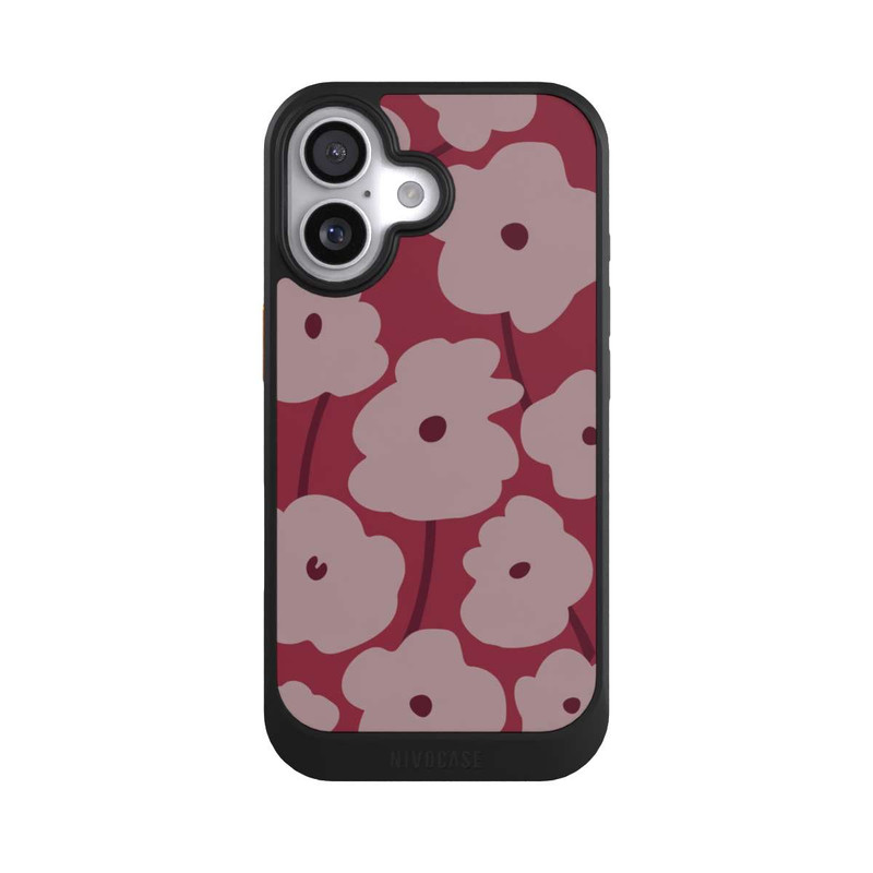 iPhone 17 NIVOcore Minimalistische Blumen Bordeaux