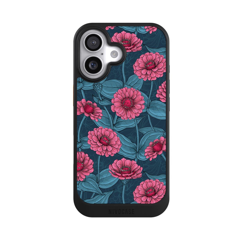 iPhone 17 NIVOcore Flower Pattern Pink And Blue Illustration