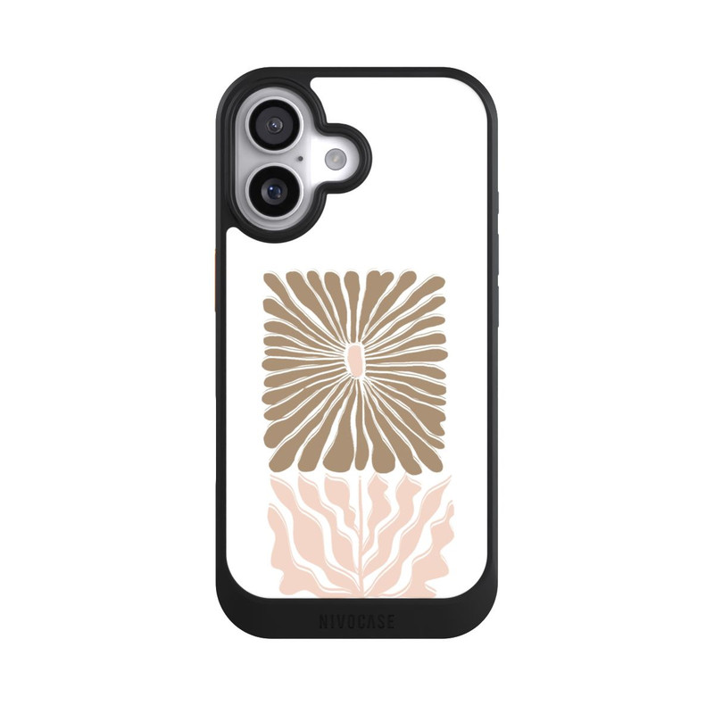iPhone 17 NIVOcore Fleur Boho Caramel sur Blanc
