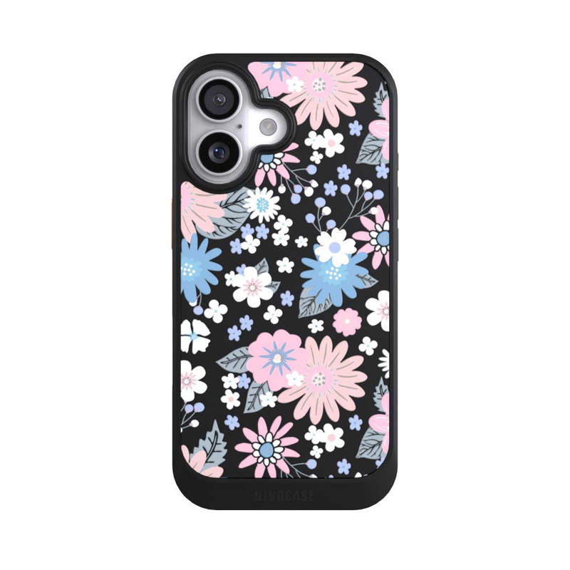 iPhone 17 NIVOcore Wildblumenmuster Illustration Pastell Transparent