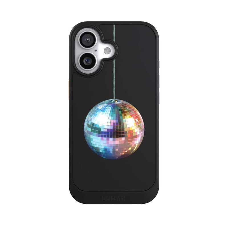 iPhone 17 NIVOcore Disco Balls Party Blue Gold Transparent with AI