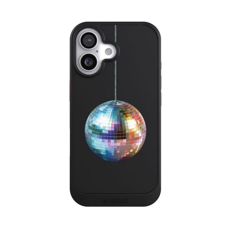 iPhone 17 NIVOcore Disco Balls Party Blue Gold Transparent with AI