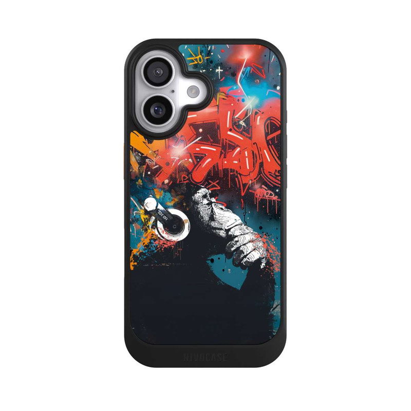 iPhone 17 NIVOcore Affe Stereo Kopfhörer Graffiti Street Art