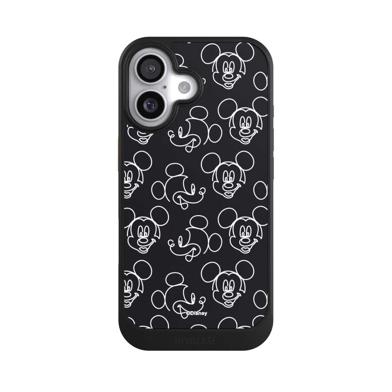 iPhone 17 NIVOcore Disney Mickey Faces Black Line Art Pattern