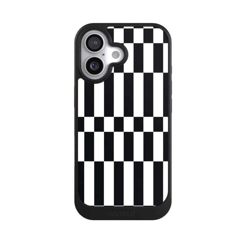 iPhone 17 NIVOcore Checked Abstract Bold Black and White Color Block