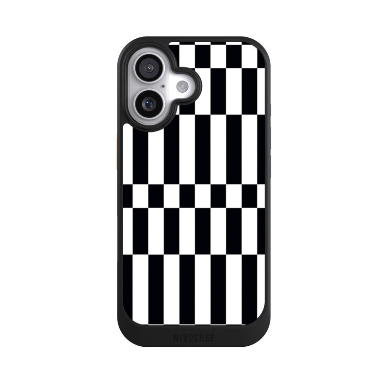 iPhone 17 NIVOcore Checked Abstract Bold Black and White Color Block
