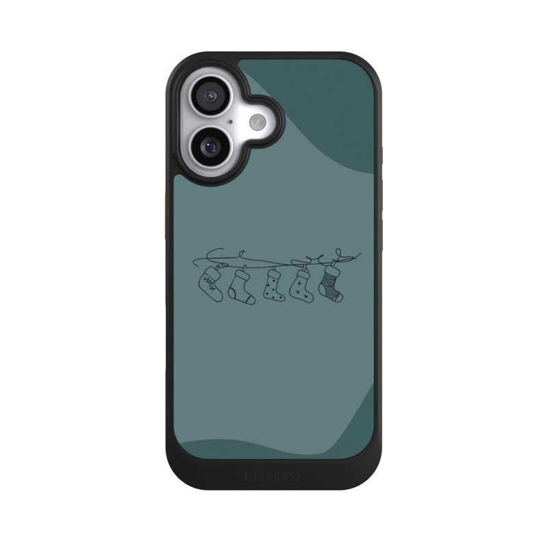 iPhone 17 NIVOcore Christmas stockings line art minimalistic