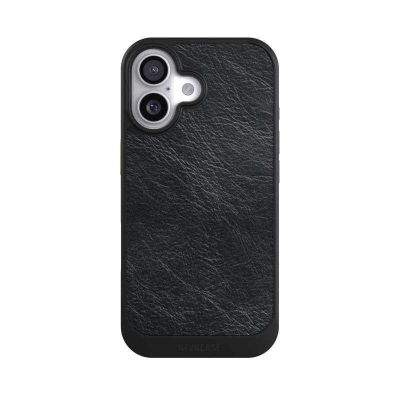 iPhone 17 NIVOcore Schwarzer Lederlook Hintergrund