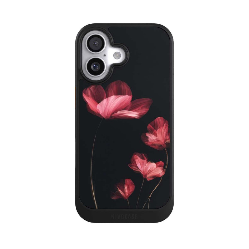 iPhone 17 NIVOcore Burgunder Blüten schwarz