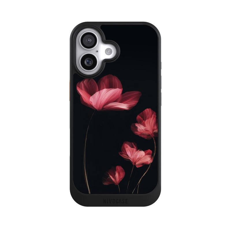 iPhone 17 NIVOcore Burgunder Blüten schwarz
