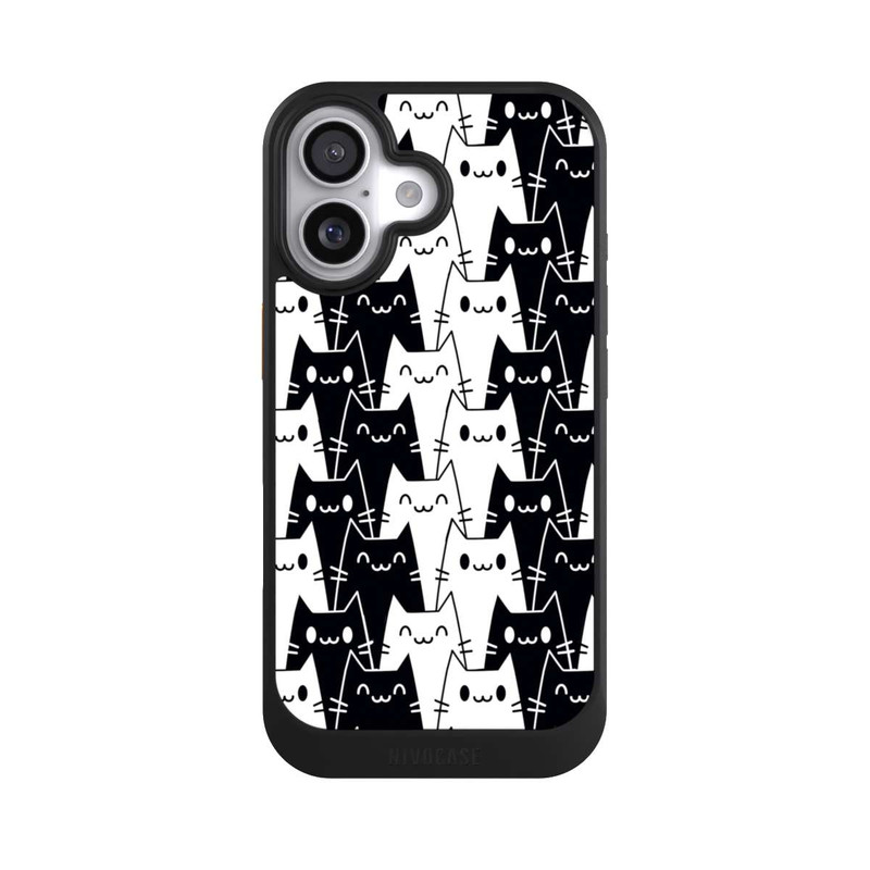iPhone 17 NIVOcore Katzentapete Schwarz Weiß