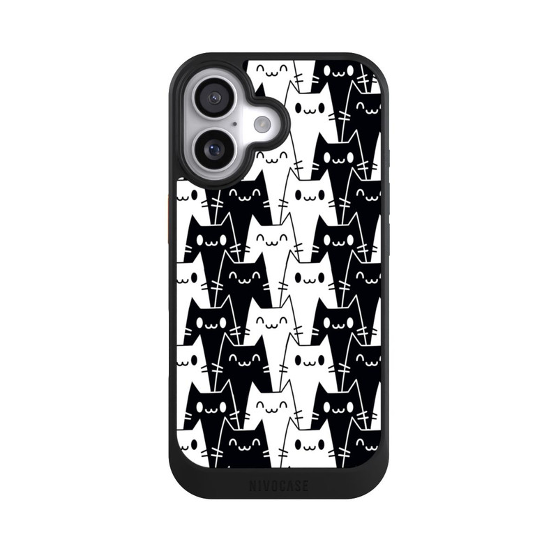iPhone 17 NIVOcore Cat Wallpaper Black White