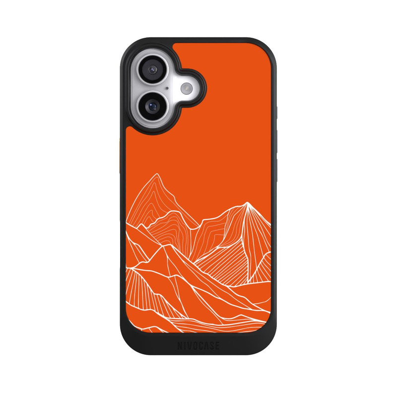 iPhone 17 NIVOcore Dessin de contour de montagne orange