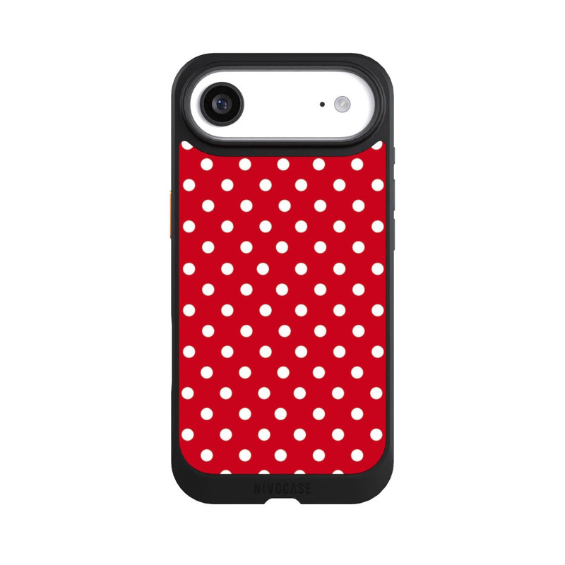 iPhone Air NIVOcore Polka Dots Dunkelrot und Weiß