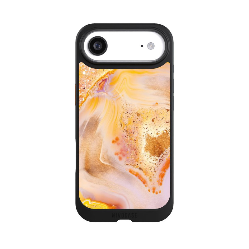 iPhone Air NIVOcore Orangefarbener Glitzer Marmorlook