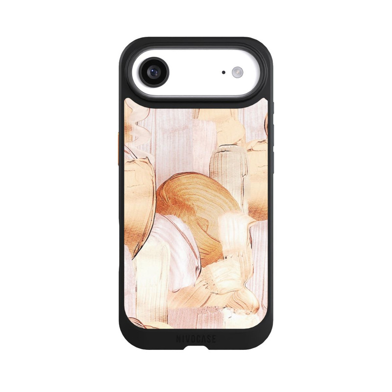 iPhone Air NIVOcore Weiß/Gold Pinsel Muster