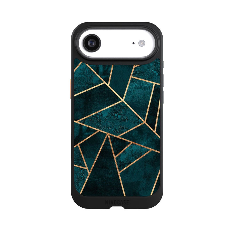 iPhone Air NIVOcore Tief Blaugrün Stein Gold Druck