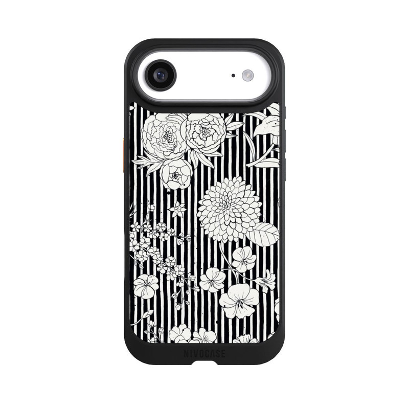 iPhone Air NIVOcore Blumen und Streifen Schwarz und Weiß