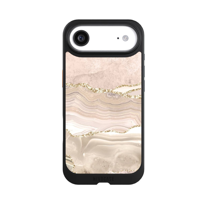 iPhone Air NIVOcore Marmor rosa-goldene Streifen