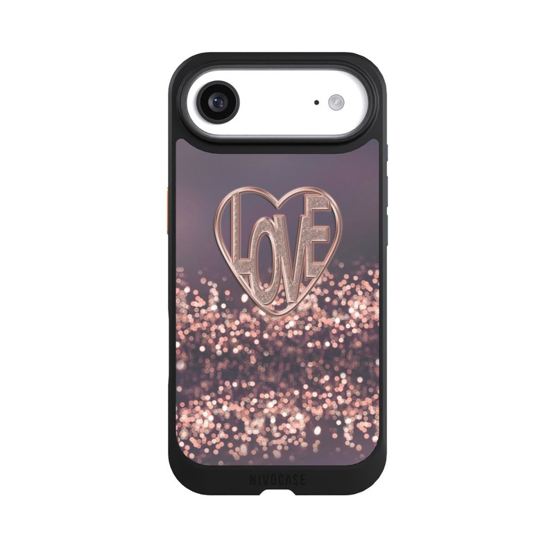 iPhone Air NIVOcore LOVE Glitzerrosa