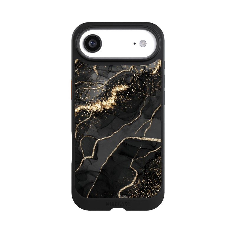 iPhone Air NIVOcore Look Spirales de Marbre Sombre & Or