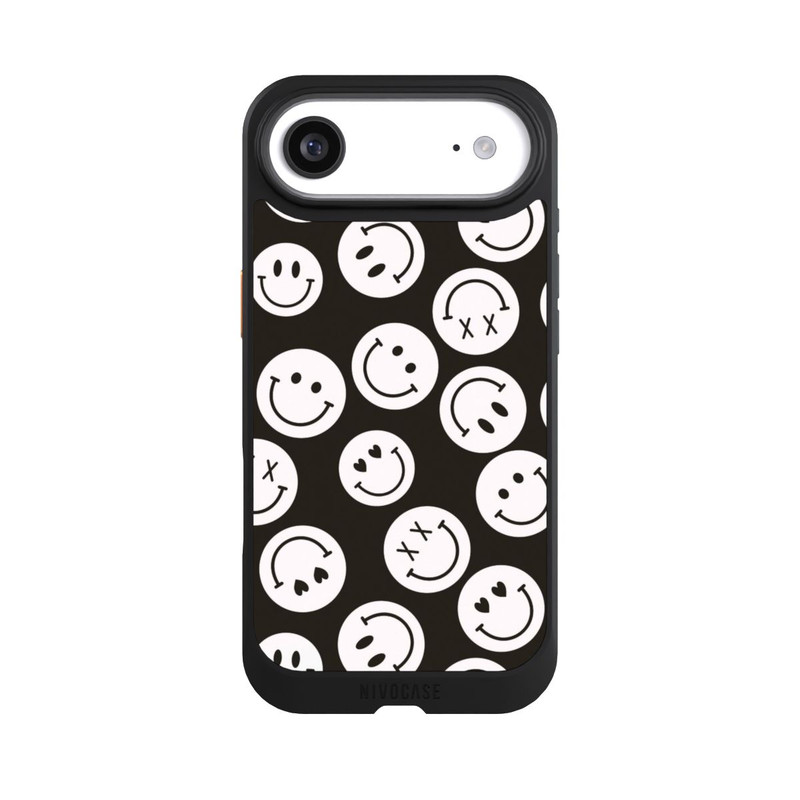 iPhone Air NIVOcore Smiles Emotes Pattern Black And White