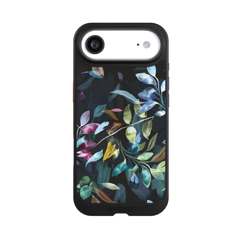 iPhone Air NIVOcore Mystische Aquarellblätter schwarz