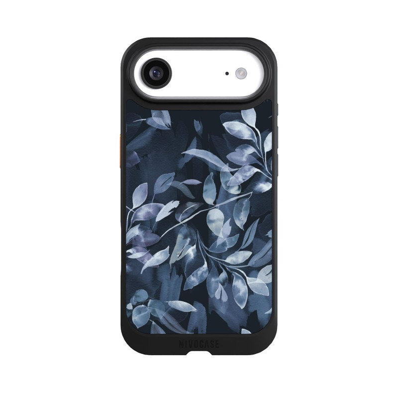 iPhone Air NIVOcore Mystische Aquarellblätter marineblau