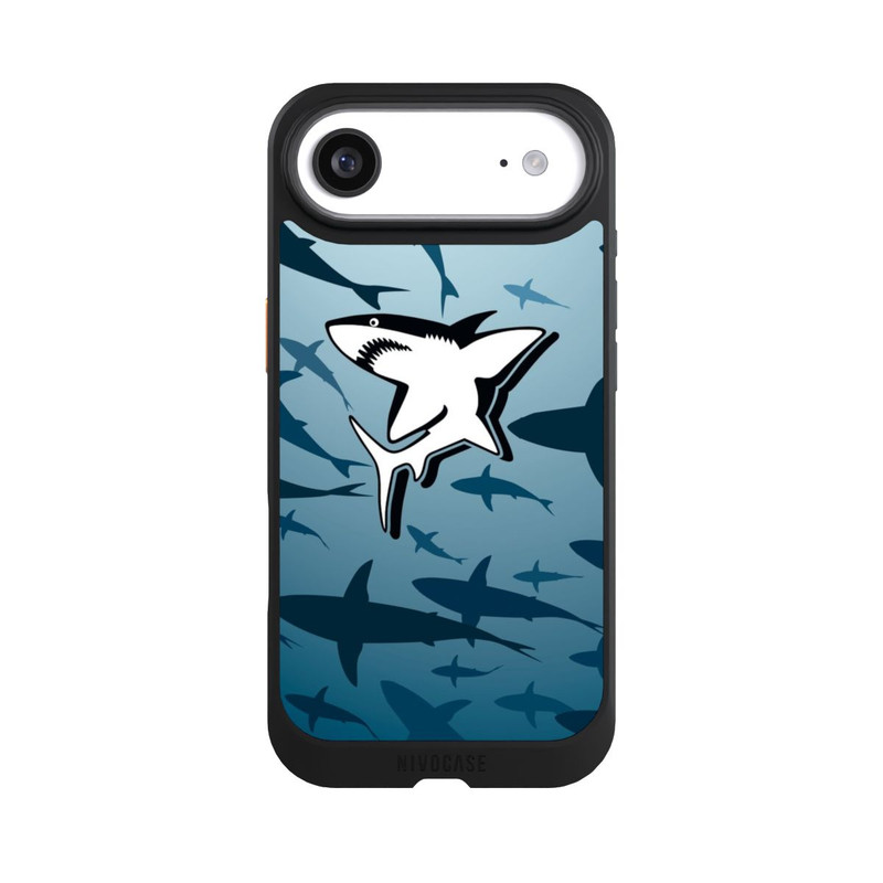 iPhone Air NIVOcore Haie Muster Blau