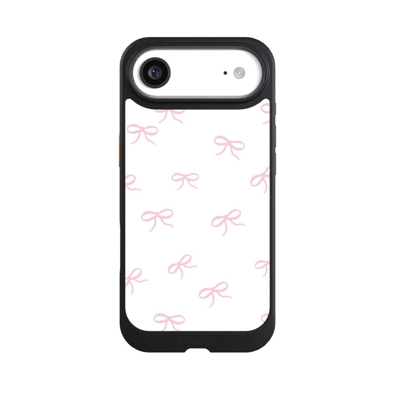 iPhone Air NIVOcore Schleifen Muster Rosa Weiß