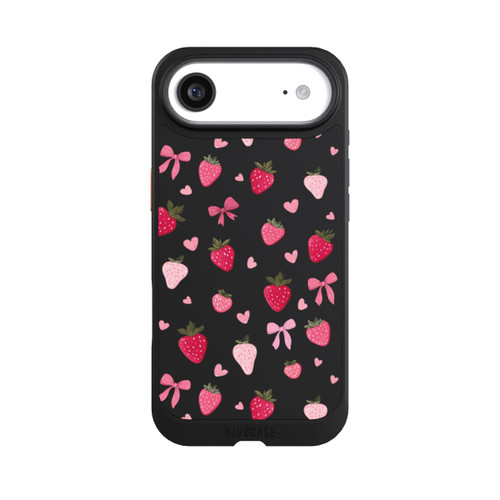Apple iPhone Air NIVOcore Erdbeer Herz Schleifen Pink Muster Transparent