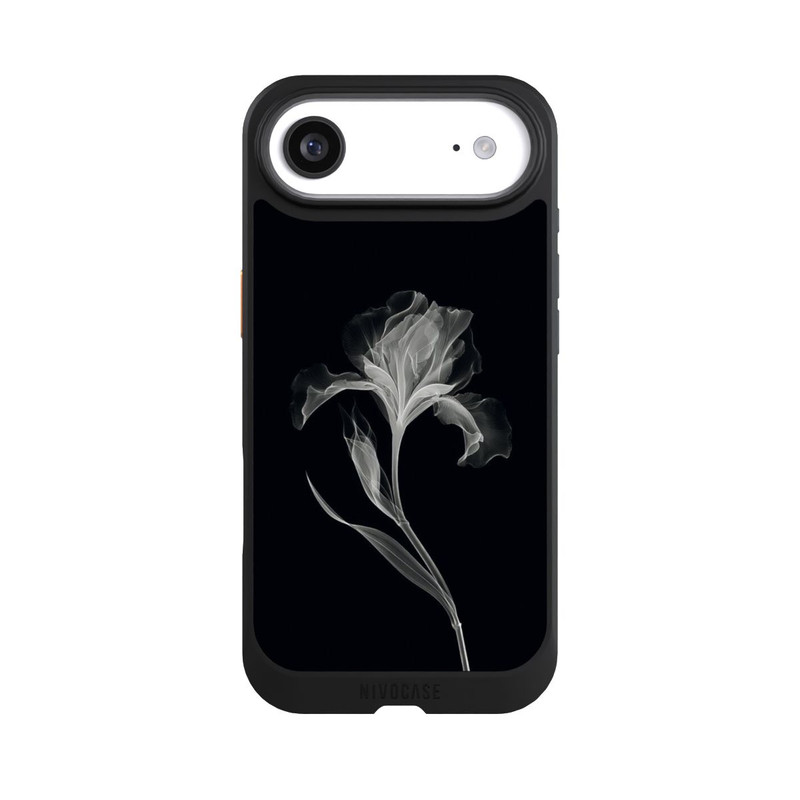 iPhone Air NIVOcore Negativ Flower Grey on Black with AI