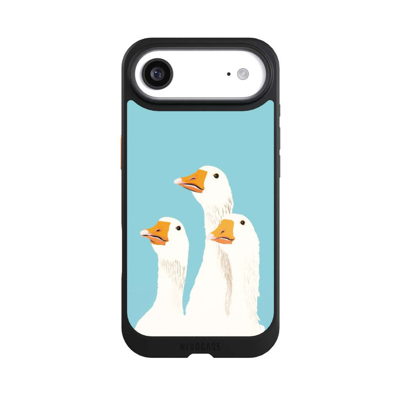 iPhone Air NIVOcore Three Geese Light Blue with AI