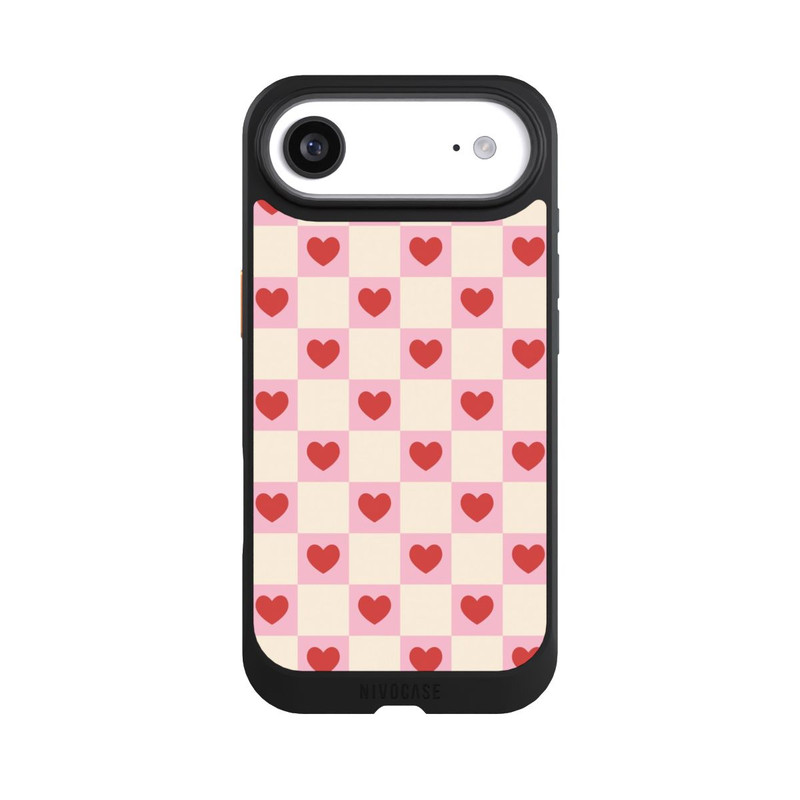 iPhone Air NIVOcore Cœurs à Carreaux Roses Saint-Valentin