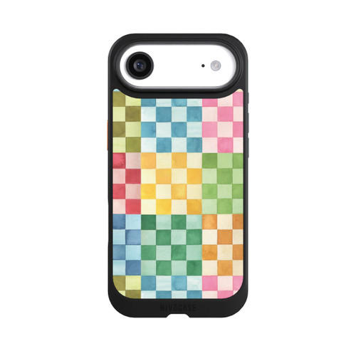 Apple iPhone Air NIVOcore Checkerboard Watercolor Chess Geometric Red