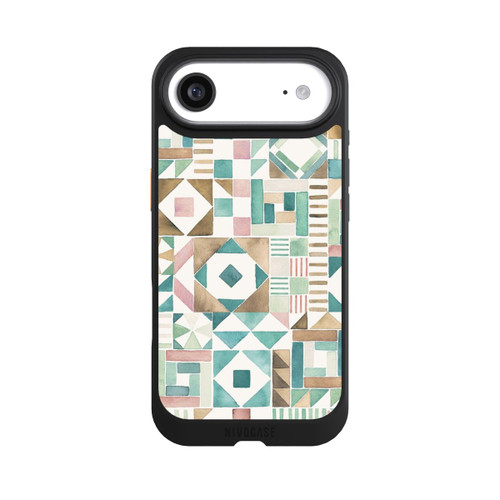 Apple iPhone Air NIVOcore Geometric Blocks Retro Vintage Patchwork Green