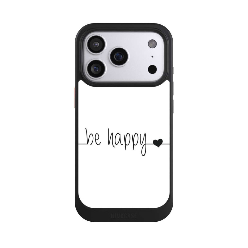 iPhone 17 Pro NIVOcore Be Happy Weisser Hintergrund