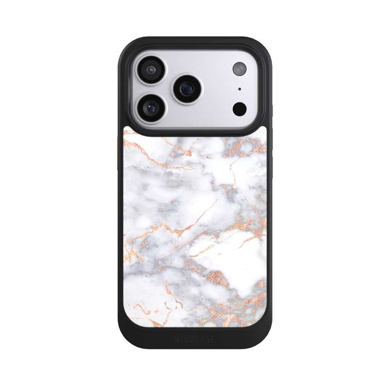 iPhone 17 Pro NIVOcore Weißer und goldener Marmorlook